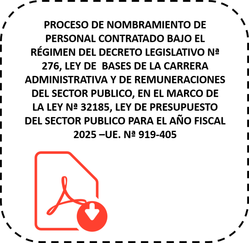 PROCESO DE NOMBRAMIENTO DE PERSONAL CONTRATADO BAJO EL RÉGIMEN DEL DECRETO LEGISLATIVO Nª 276